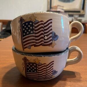 Land That I Love" American flag soup mug made by Home & Garden Party.